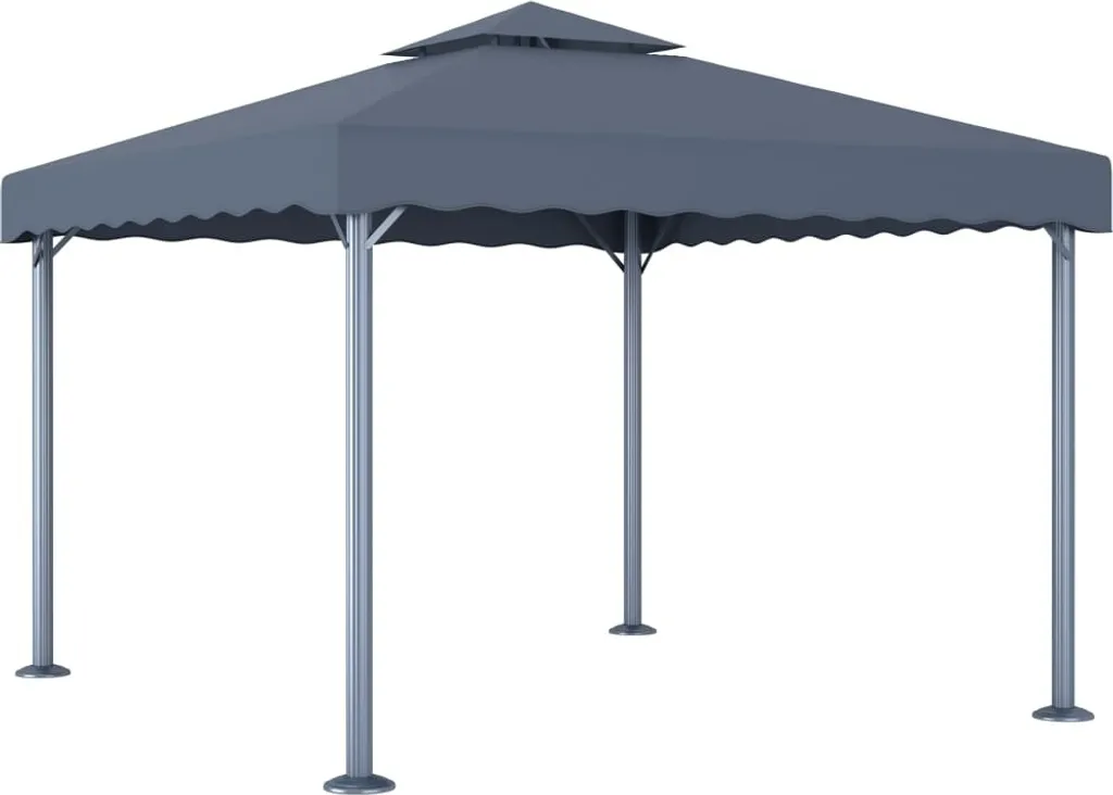 Gazebo Aluminium 300x300 Anthracite Résistant aux Intempéries