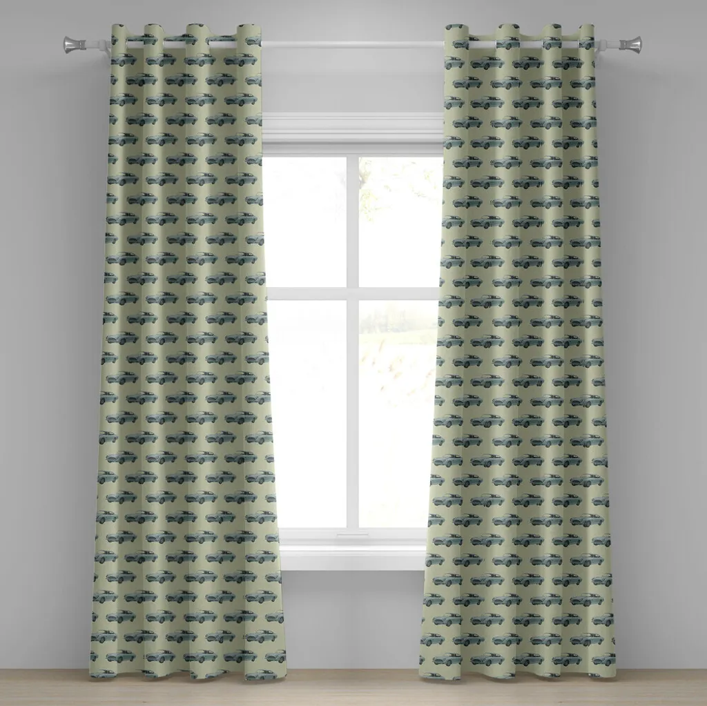 Set 2 Tende con Occhielli 280x175 cm - ABAKUHAUS Auto Sportive Verde