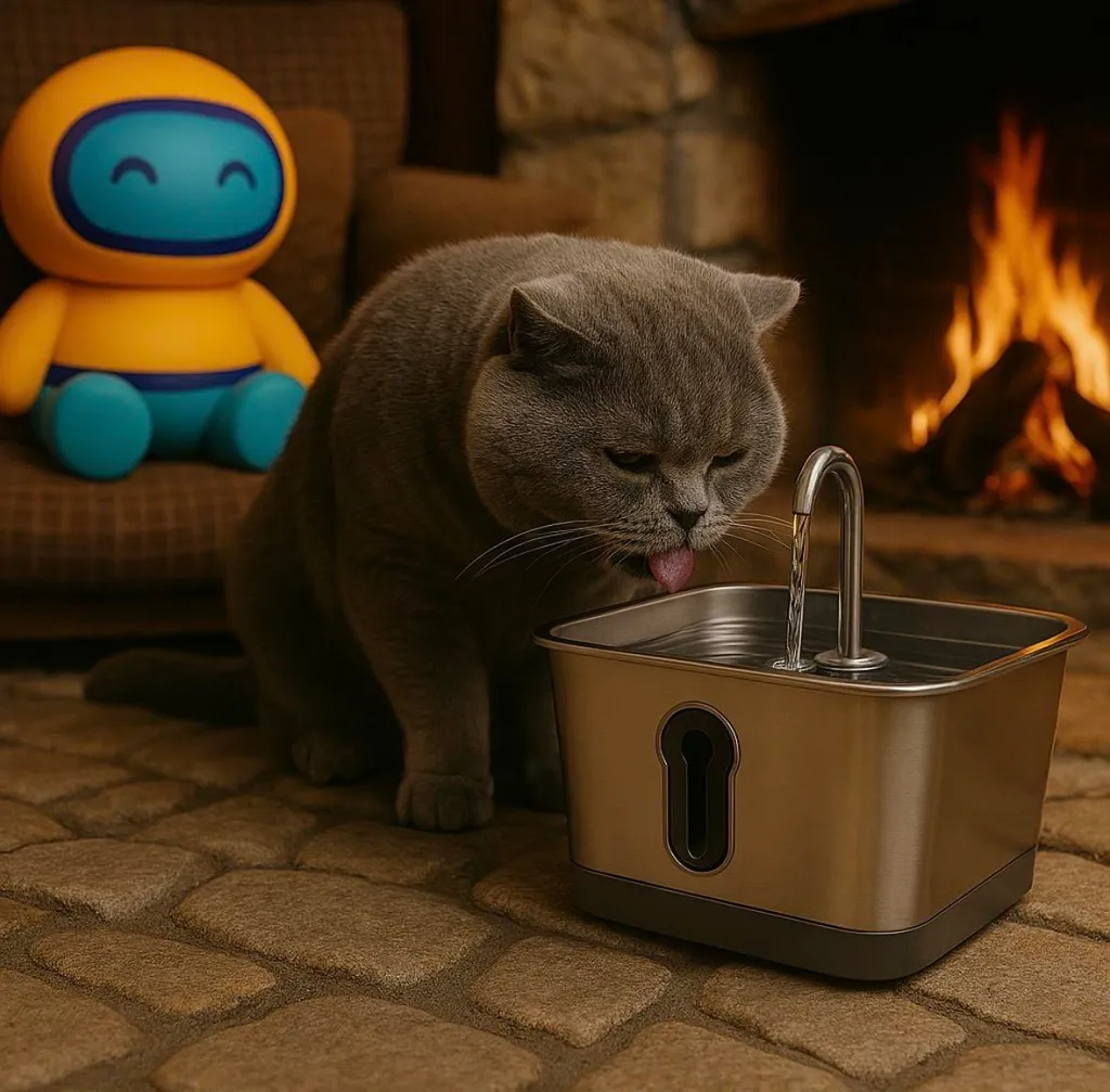 Distributeur d'eau pour chat et chien 4L PotWatch inox programmable