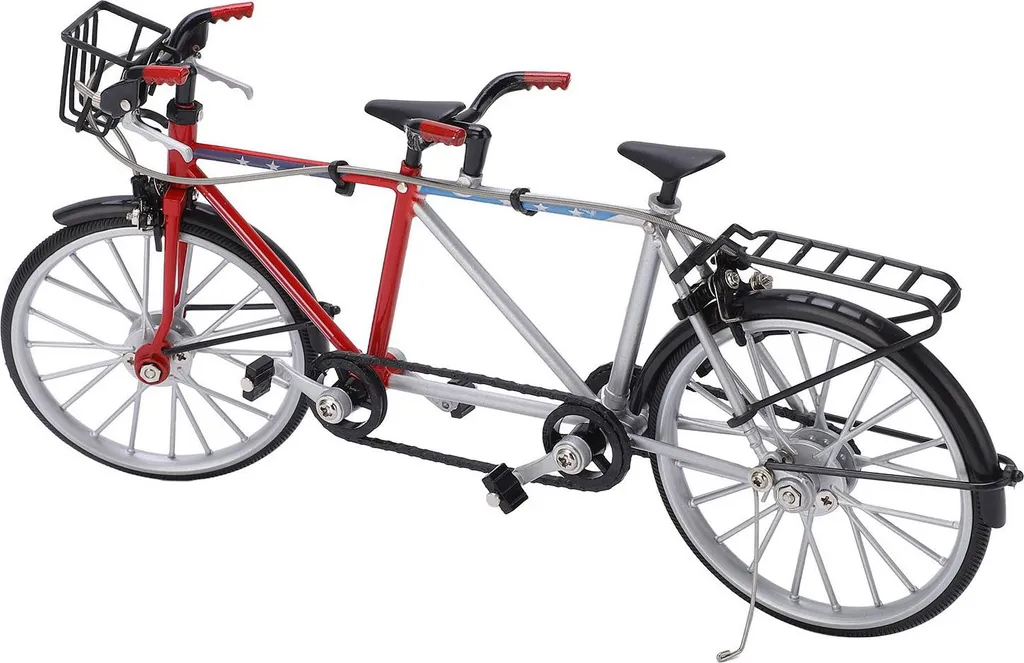 Vélo Tandem Miniature 1/10 Réaliste Décoration de Bureau Anti-Stress