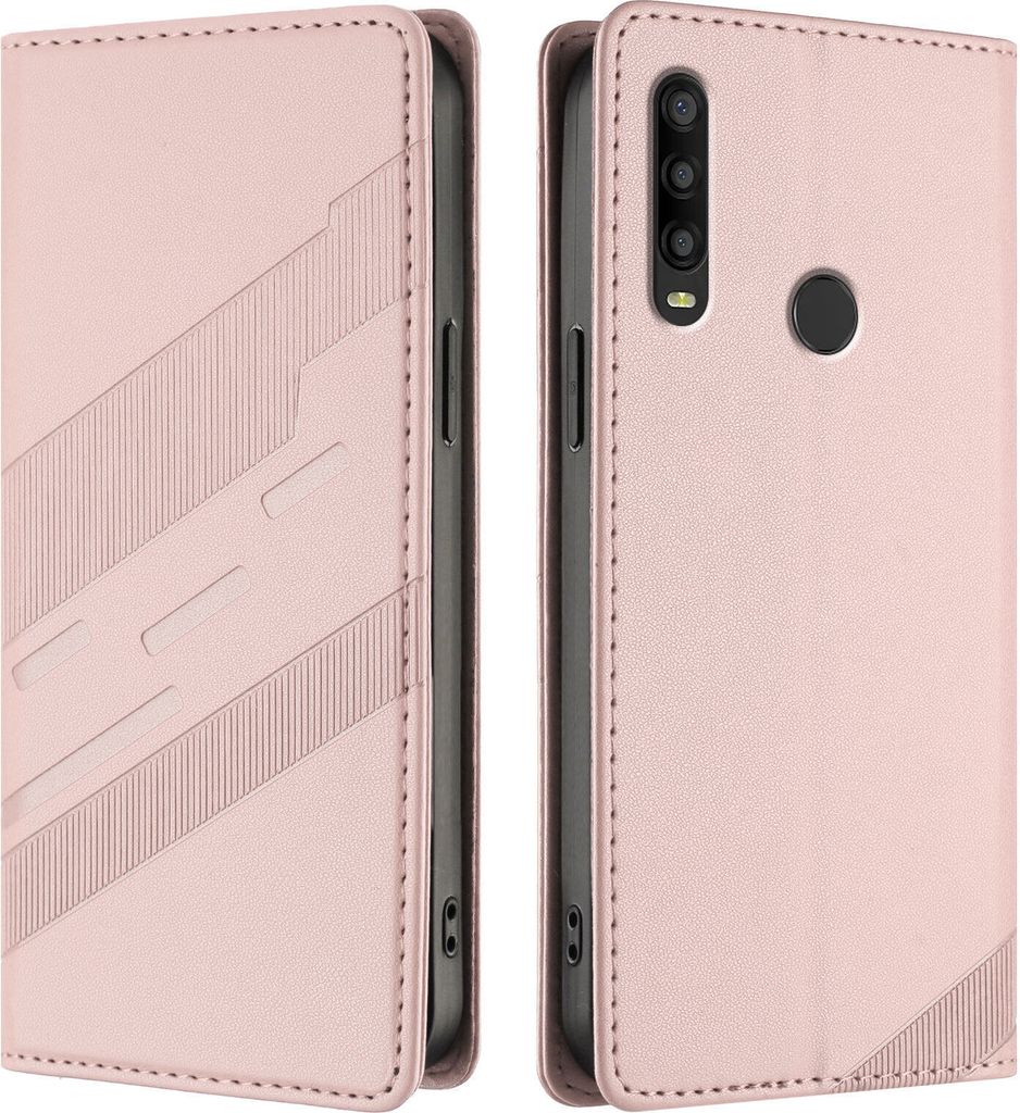 Hülle für TCL L10 Pro, Kunstleder Brieftaschen Handyhülle mit Kartenfach und Standfunktion Pink