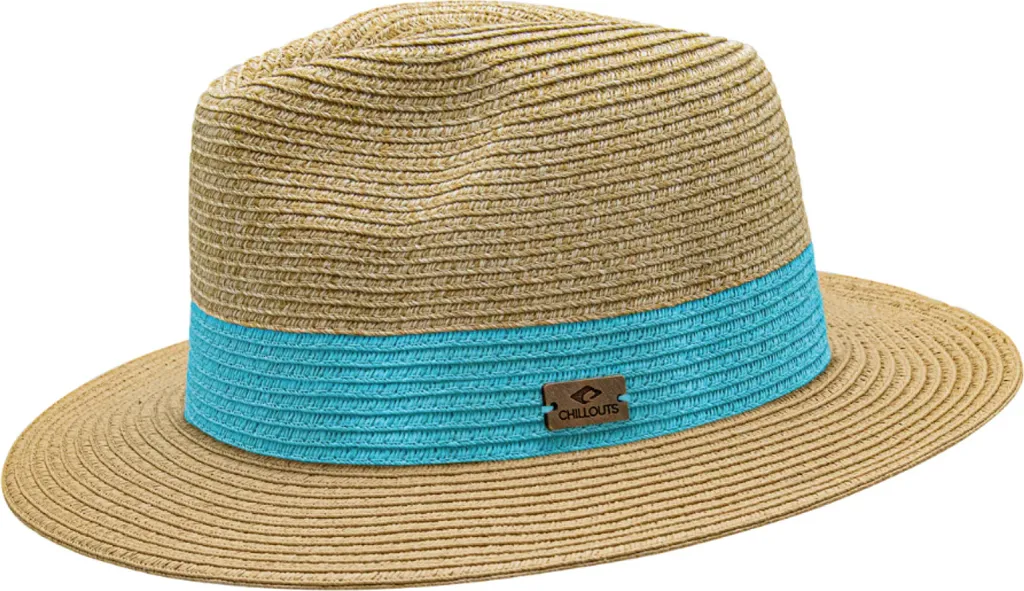 Chillouts Tavua 82 Marrone/Oceano L/XL - Cappello Fedora Estivo Regolabile