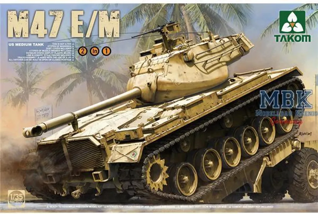 Char M47 Patton TAKOM 2072 avec Options E et M Haute Précision 1/35