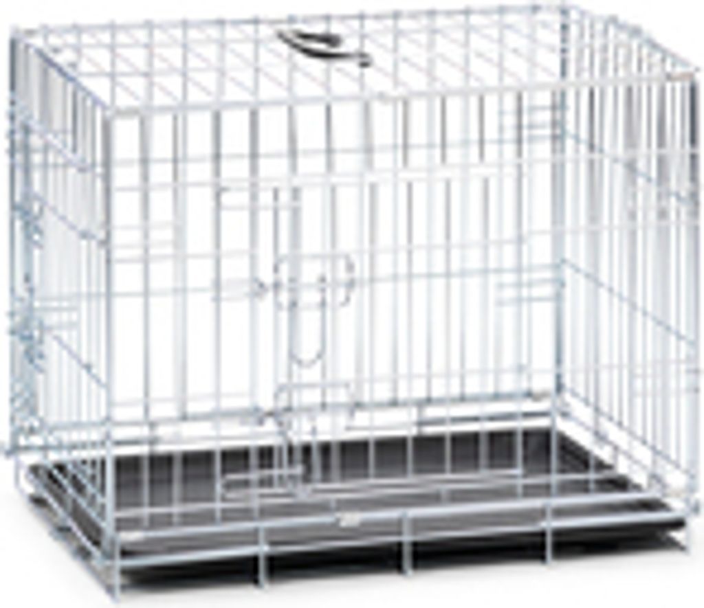 Karlie Drahtkäfig - Hundebox - 2 Türen - Metall - Silber - 63x43x49 cm