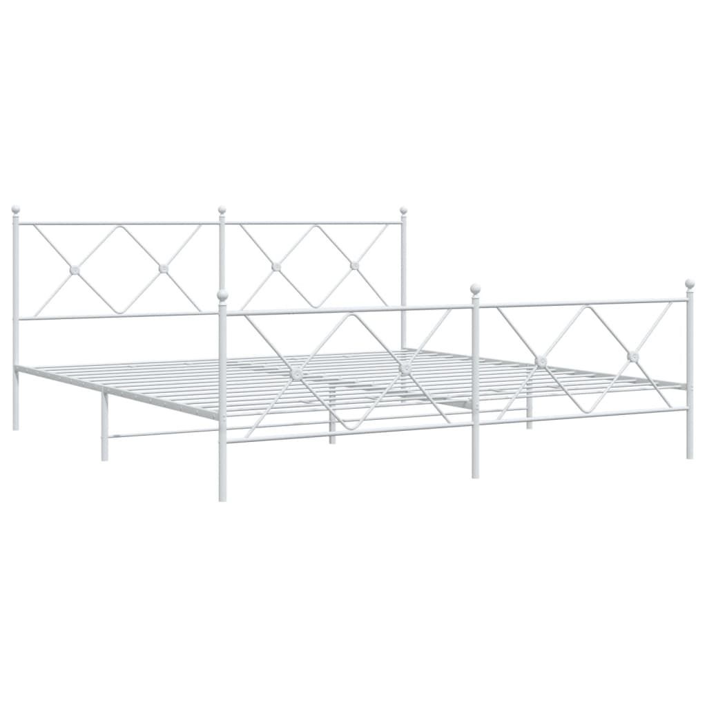 "2026 Aktion"Bettgestell/Doppelbett ️Hochwertiges - Polsterbett Erwachsene/r /Kind - mit Kopf- und Fußteil - Metall Weiß 183x213cm - Klassische...