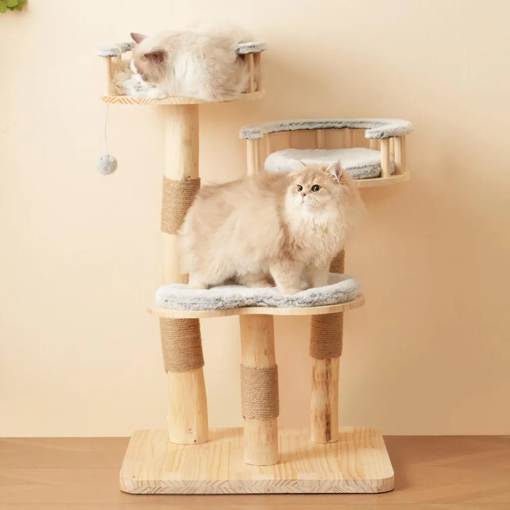 Arrampicata per gatti in legno massiccio design nuvola | Altezza 98cm