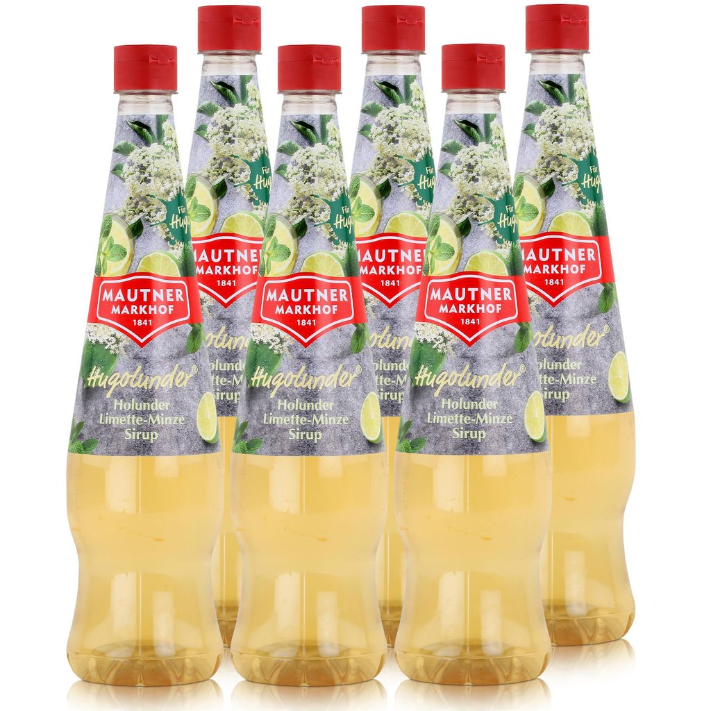 Mautner Getränkesirup Holunder Limette-Minze 0,7L - Softdrink (6er Pack)