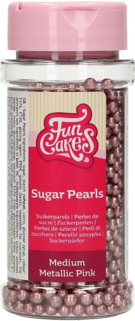 FunCakes Zuckerperlen -Metallic Pink- 80g