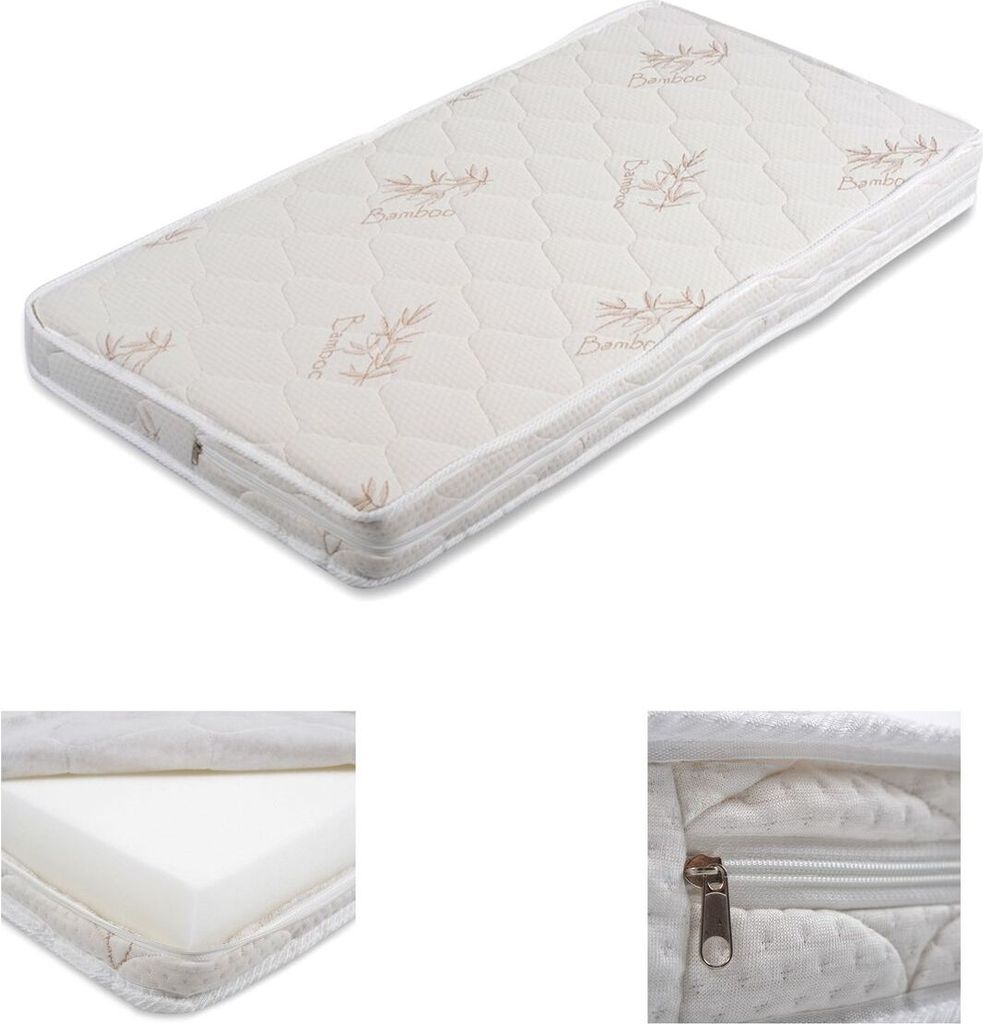 Moni Babybett Matratze Majesty 120 x 60 x 12 Bamboo Produktbild 