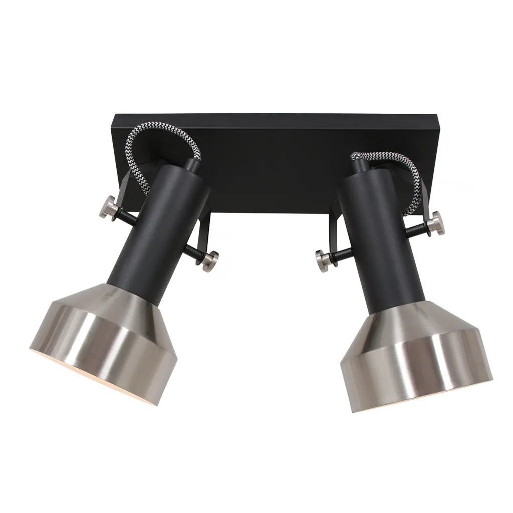 Luminaire spot orientable Mexlite 3338ZW noir métal acier robuste E27 - 7