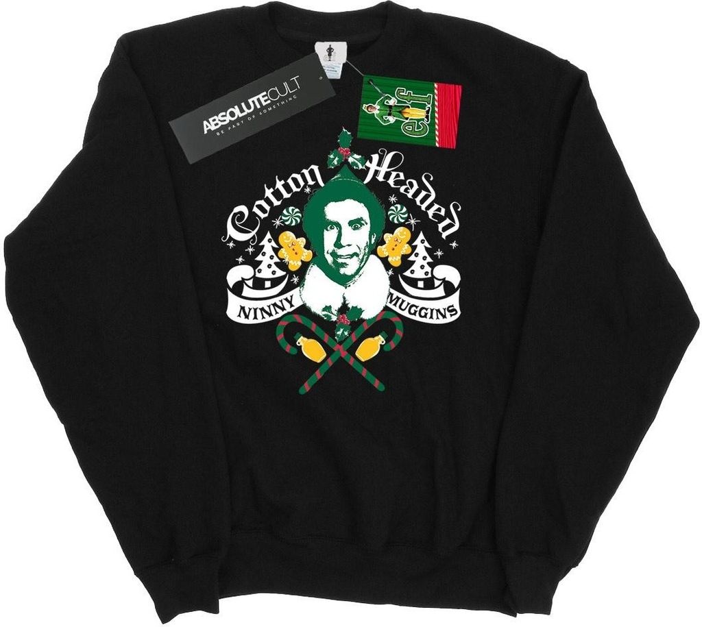 Elf - "Baumwolle Headed Ninny Muggins" Sweatshirt für Herren BI22274 (S) (Schwarz)