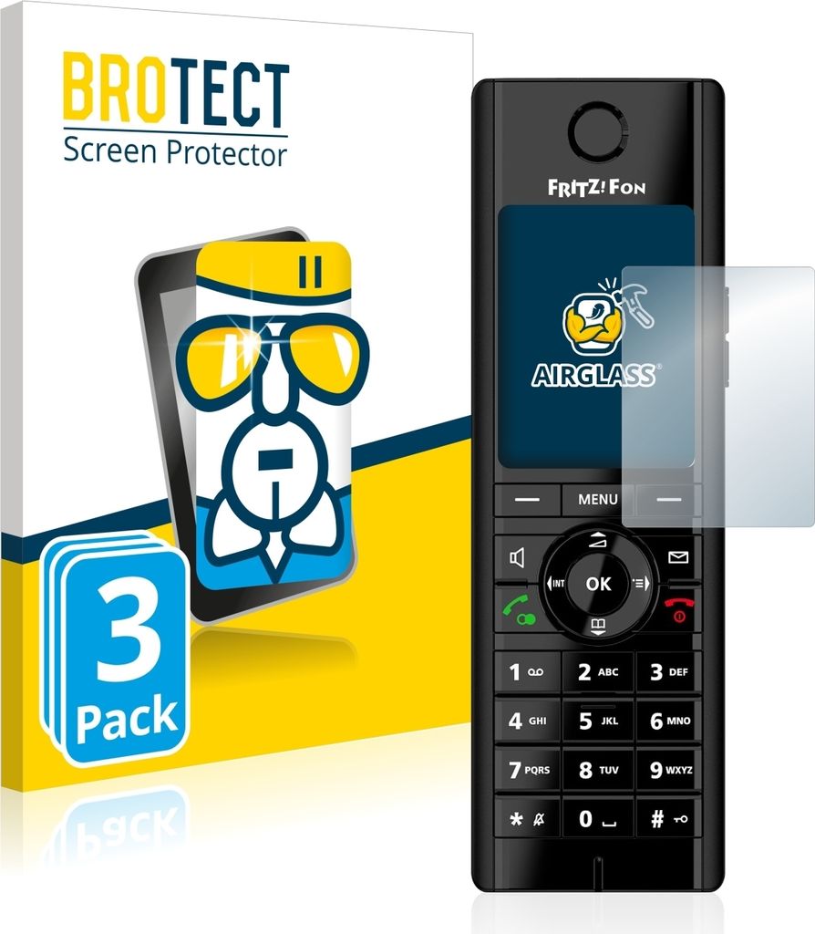 3x BROTECT Schutzglas für AVM Fritz!Fon C5 Schutzfolie Panzer Folie Glas Display Schutz klar