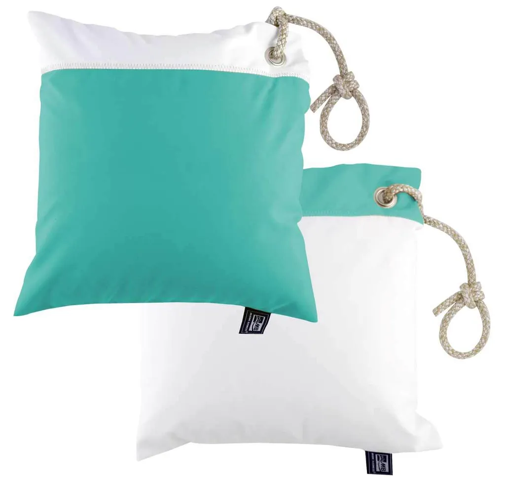 Coussins de jardin imperméables Acqua White turquoise 45x45 cm - Lot de 2