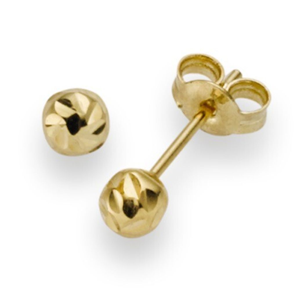 4mm Kugel Ohrstecker Stecker Ohrschmuck 585 Gold Gelbgold diamantiert Damen
