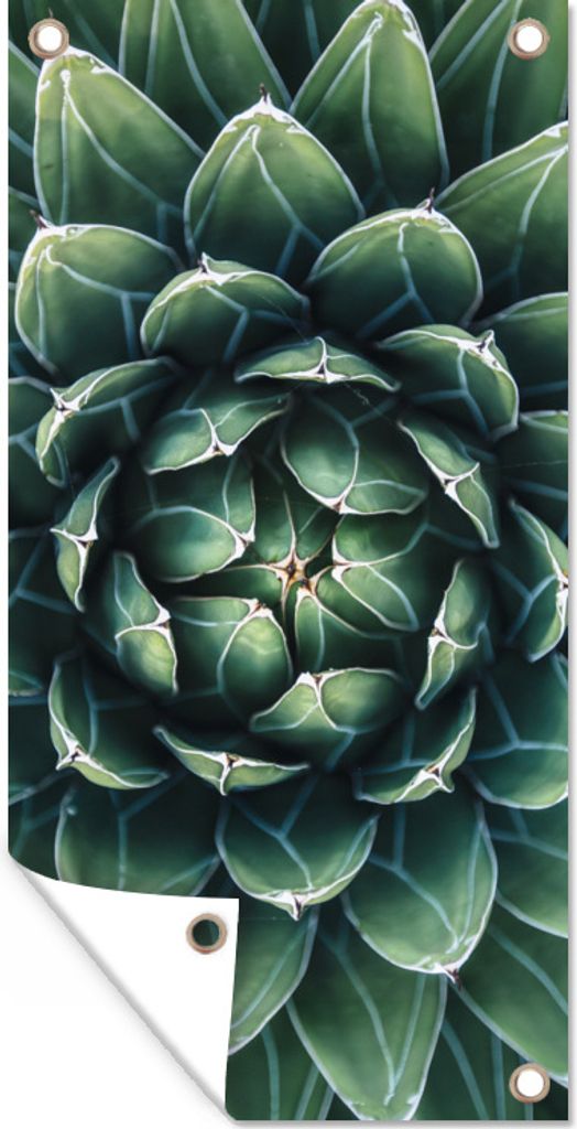 MuchoWow 80x160 cm Outdoor-Poster Gartendeko Sichtschutz Garten Poster für den Garten Ein grünes Blumenmuster