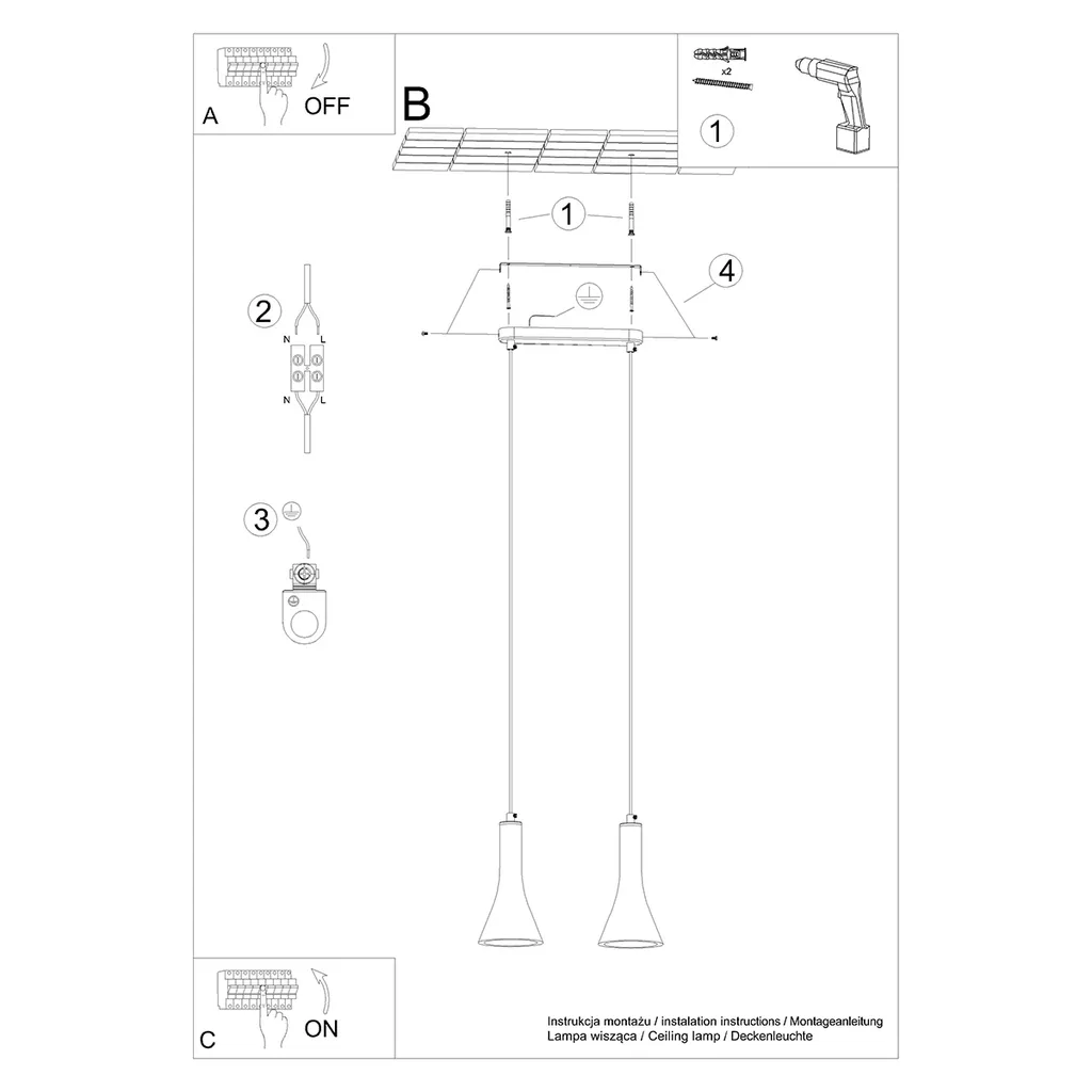 Suspension REA 2 en béton : éclairage puissant pour grandes tables