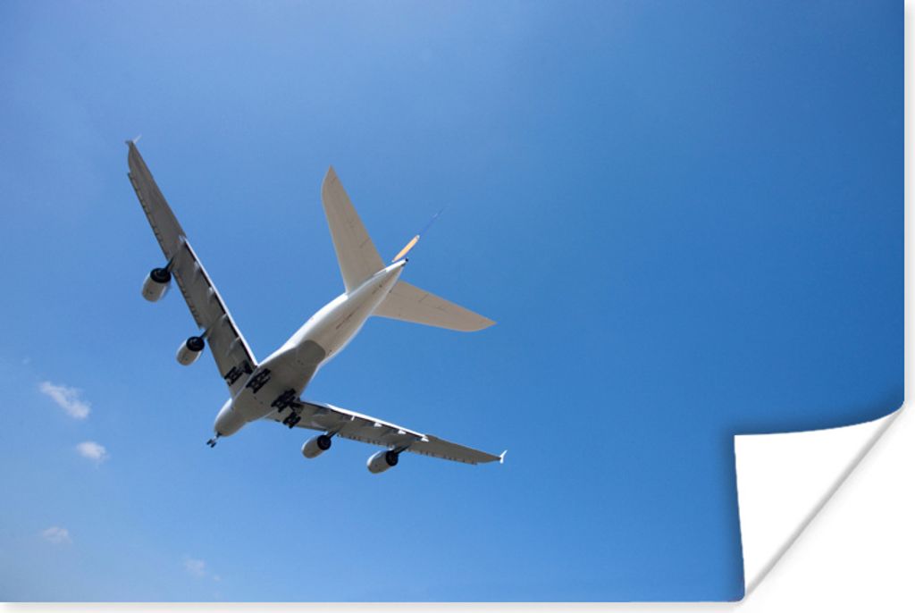 MuchoWow Poster Flugzeuge fliegen in den klaren blauen Himmel 30x20 cm - Plakate - Print
