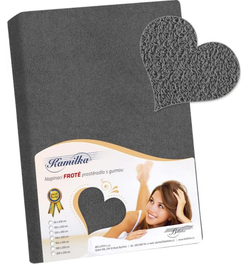 Froté prestieradlo - modré, sivé - 200x220 Obrázok produktu 