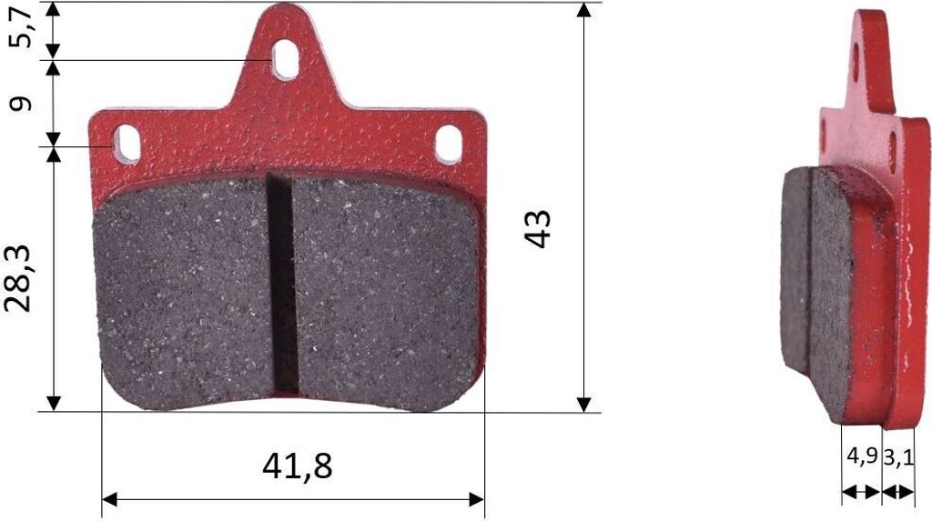 Satz Bremsbeläge (2 Stück), passend für CRG VEN-04 & VEN-06, vorne (526)