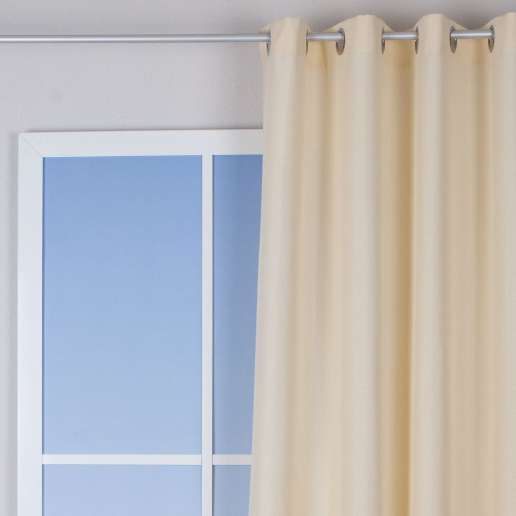 Ösenvorhang Brilliant Leinenoptik einfarbig champagner 140x245cm