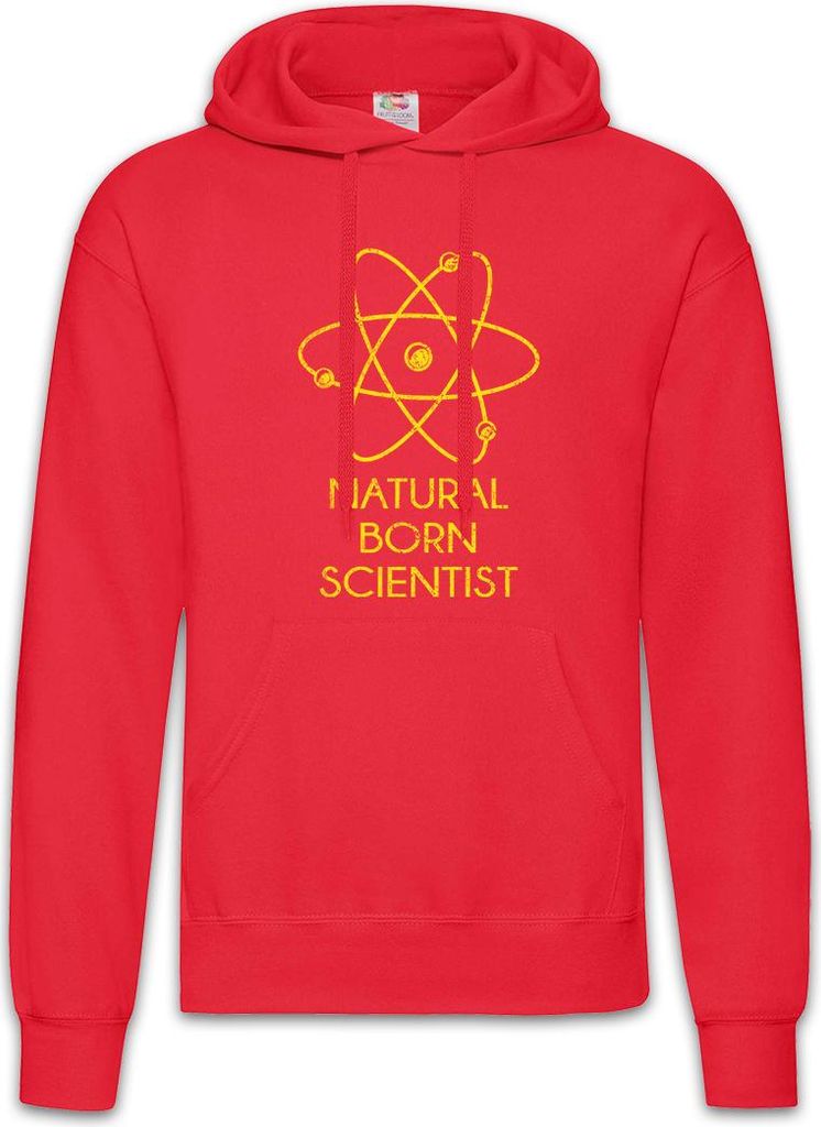 Urban Backwoods Natural Born Scientist, Herren Hoodie, Farbe: Rot, Größe: XL
