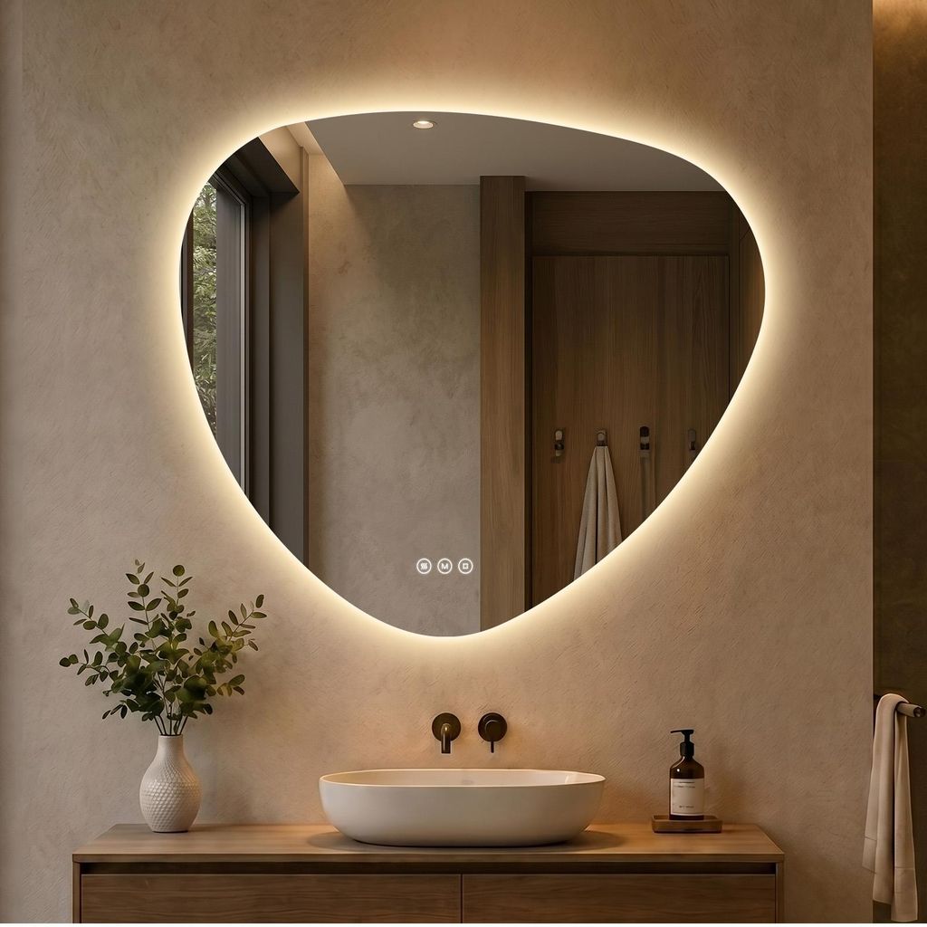 S'AFIELINA Specchio Bagno LED 70 x 80 cm, Retroilluminato, Immagine del prodotto 