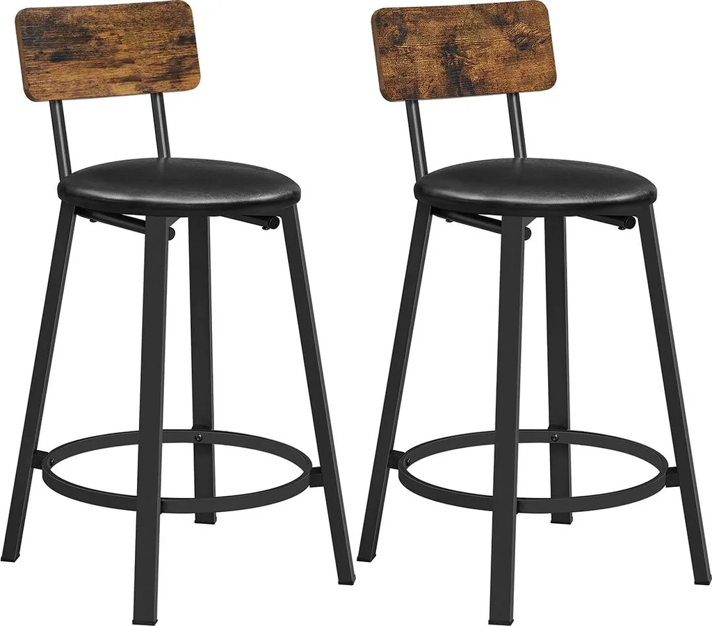 Tabouret de bar robuste et facile à monter, fini vintage pour petit espace