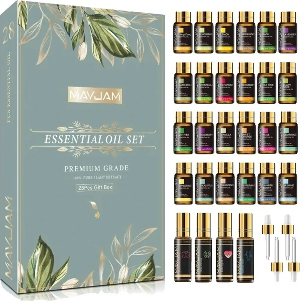 Collezione Esclusiva 28 Oli Essenziali 5ml - Fragranze Relax e Skincare