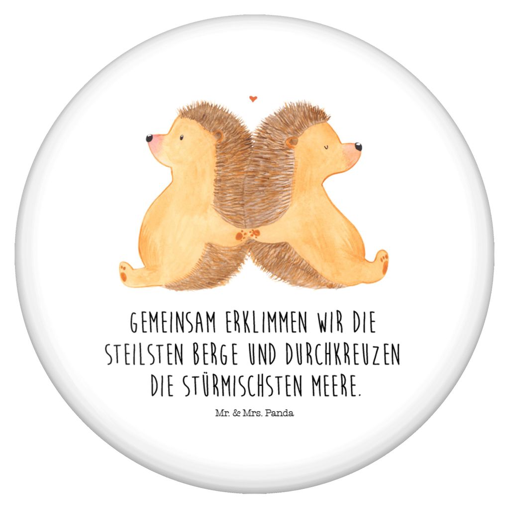 Mr. & Mrs. Panda Button Igel händchenhaltend - Weiß - Geschenk, Verknallt, Freundin, Pin, Anstecker, Beziehung, Plakette, Badge, Hochzeit, Ehe, R...