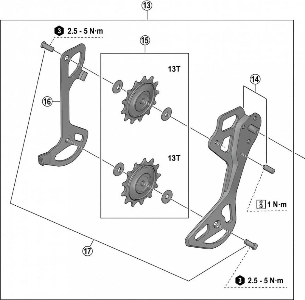 SHIMANO Kettenleitblech-Set für RD-M8250-GS - Ersatzteil für SHIMANO Schaltwe...