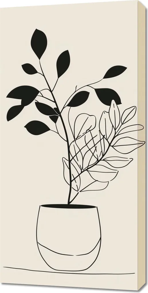 Impression Simplicité Pots de fleurs 50x100 cm - Finition Haute Qualité