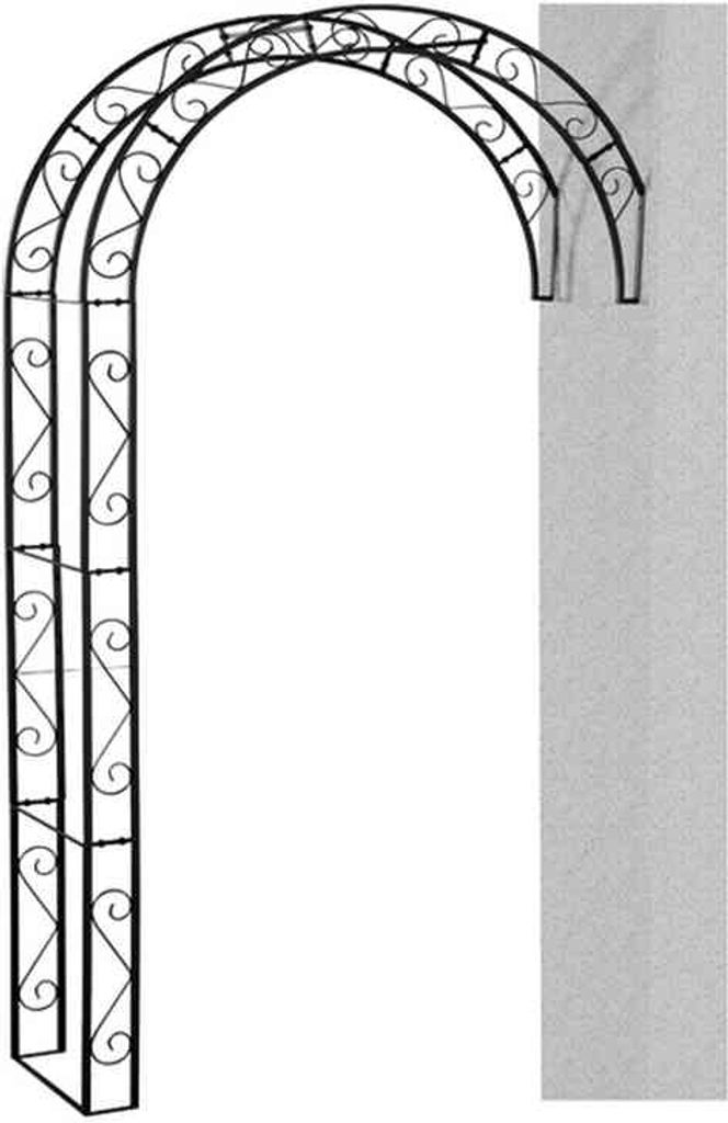 Arche de roses Cambridge, métal noir Dimensions : 130 x 35 Image du produit 