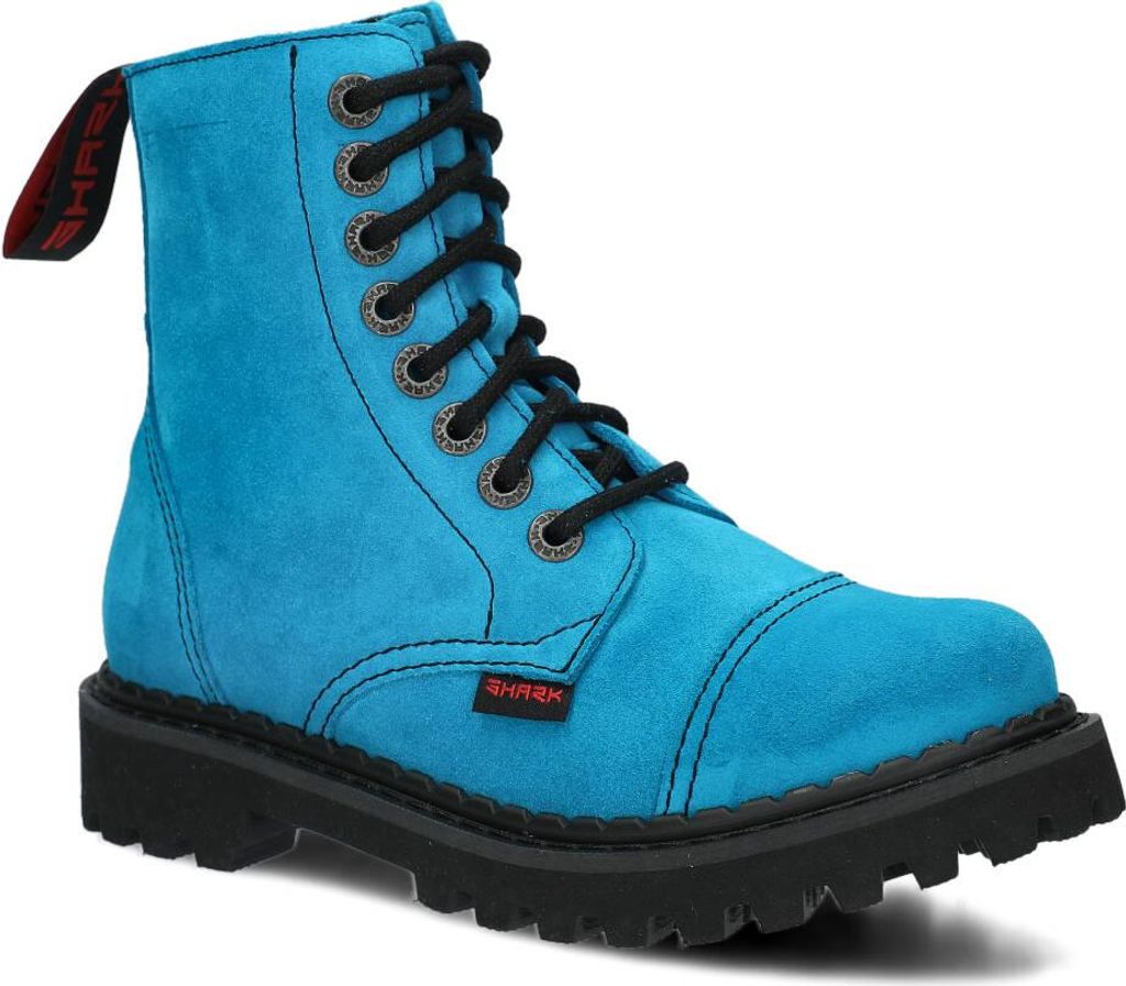 NAGABA Stiefel Damen Herren Springerstiefel 8-Loch - Leder - Marine - 37
