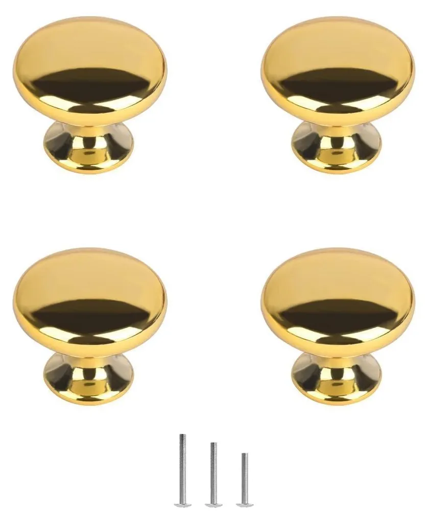 Rénover vos meubles : boutons de tiroirs dorés 30mm contre l'usure