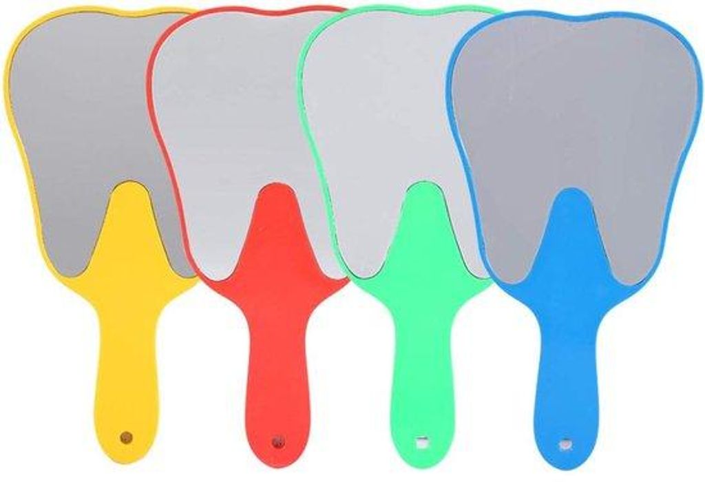 Handspiegel mit Griff, 4 Farben, Wandspiegel, 25 x 13 cm, Metall