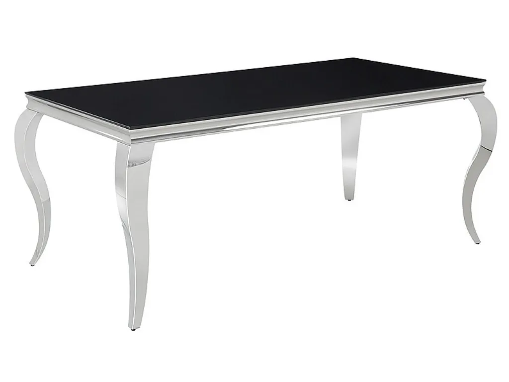 Table PREDRAG noir mat et pieds chrome 150x90 cm - Design Industriel