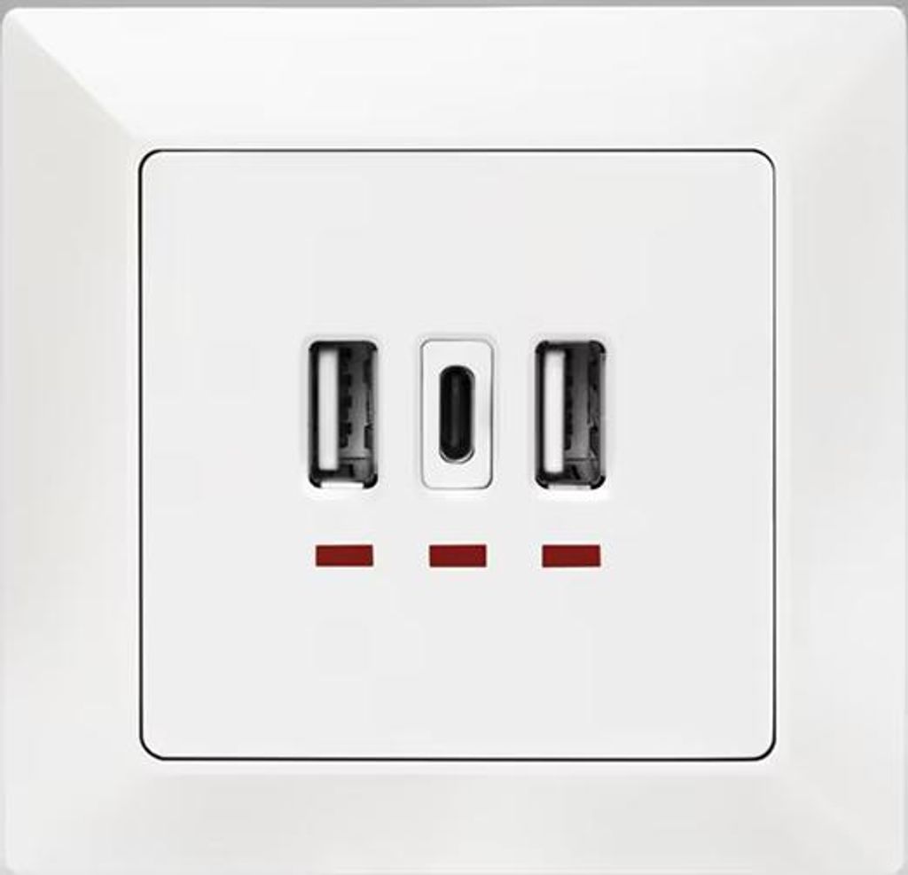 LogiLink PA0254, 2 x USB A + 1 x USB C, Weiß, 230 V, 50 Hz, Produktbild 