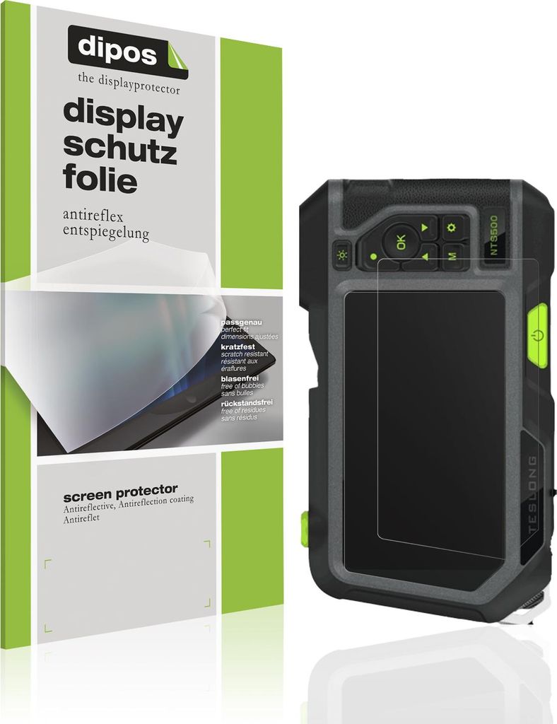 2x Schutzfolie für Teslong NTS500 matt Displayschutzfolie Folie Display Schutz dipos