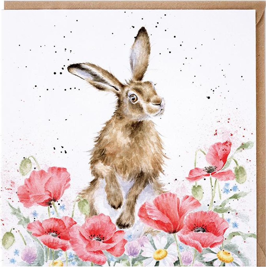 Hasenkarte Blumenfeld