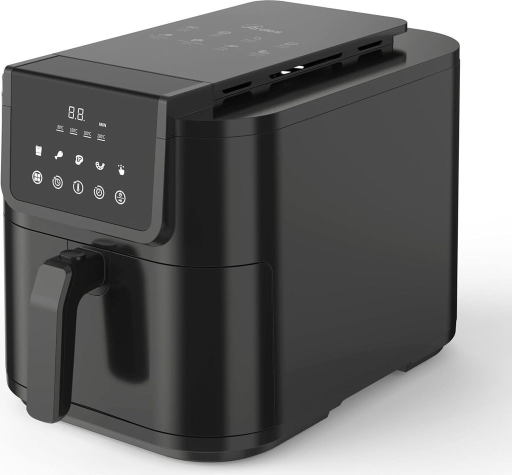 Heißluftfritteuse FRIGGISANA INFINITY 8L - Schlanke Heißluftfritteuse XL, aus Metall, 8 Liter Fassungsvermögen - Heißluftfritteuse mit digitale...