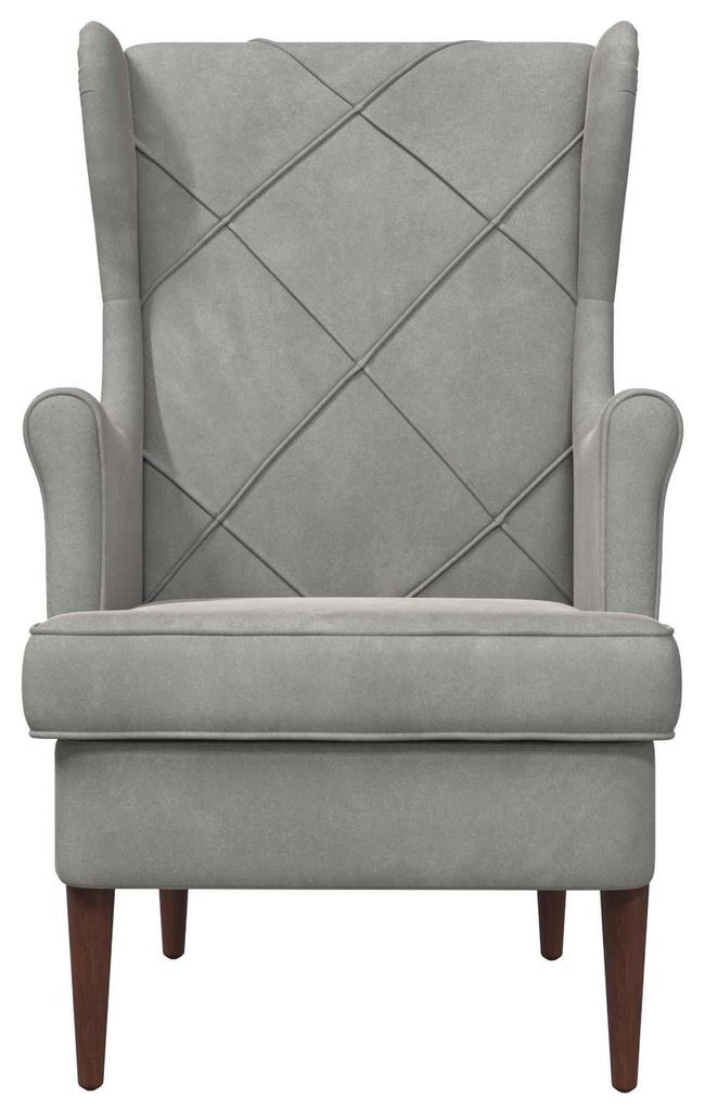 Eleganten-Stil Sessel 1 pc - Wohnzimmerstuhl - Liegestuhl bis 150kg - Hellgrau Samt - Fernseh- & Relaxsessel - Möbel26