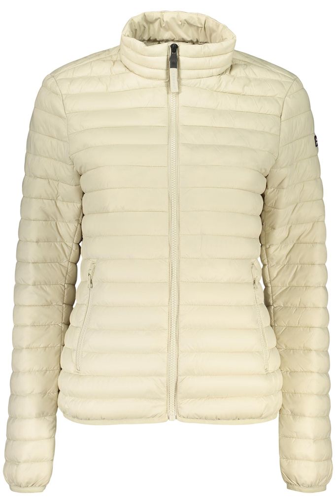 Beige Damenjacke aus Norwegen 1963 mit Applikation und Taschen