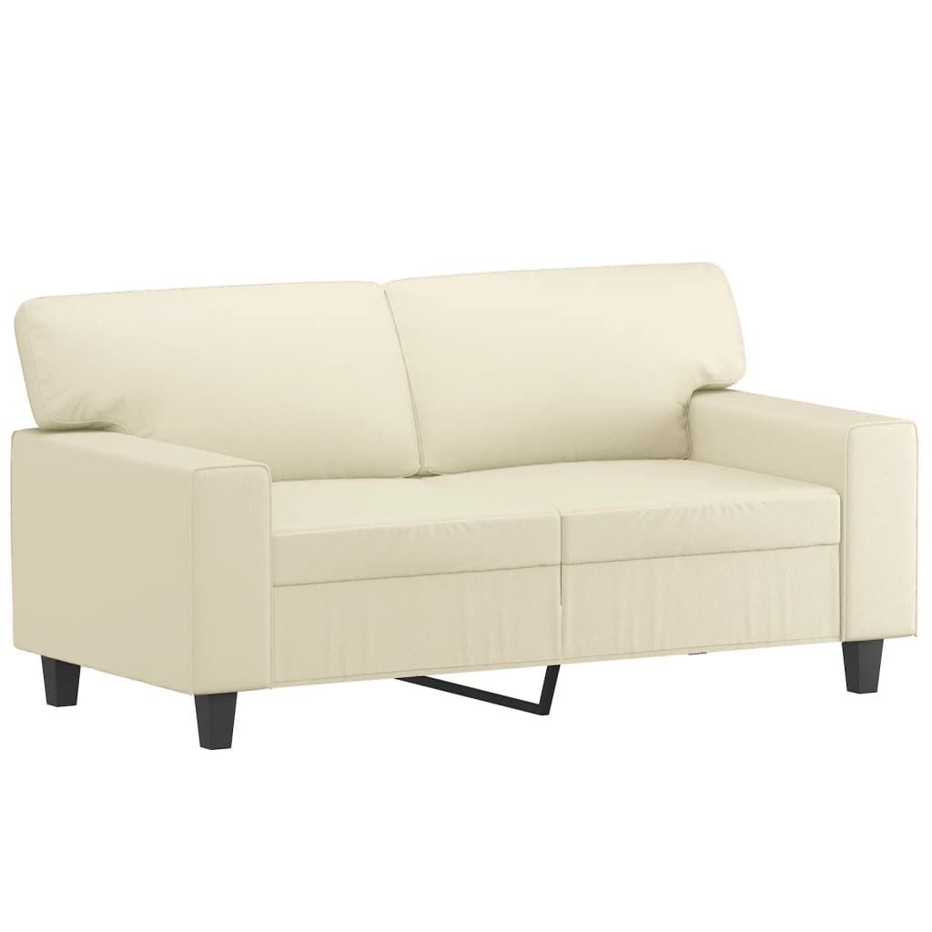 (Robust Möbel) 2-Sitzer-Sofa/Chaiselongue - elegantes Design - Couchgarnitur Wohnzimmer - Creme 120cm Kunstleder - 154x77x80cm - Klassische So...