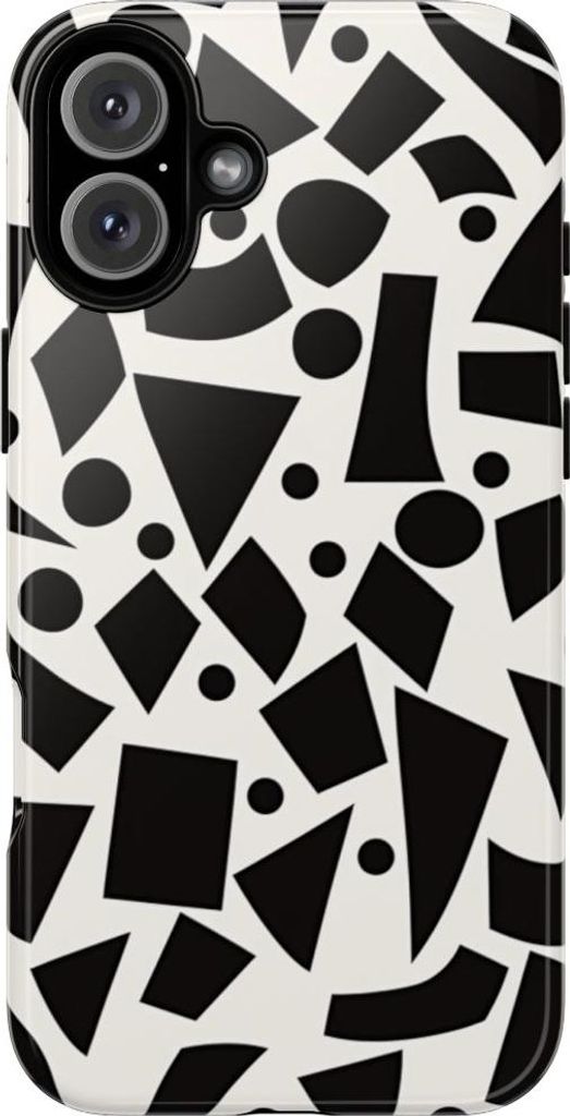 Schwarz-weißes geometrisches Muster – Hülle Kompatibel mit iPhone 16 Plus