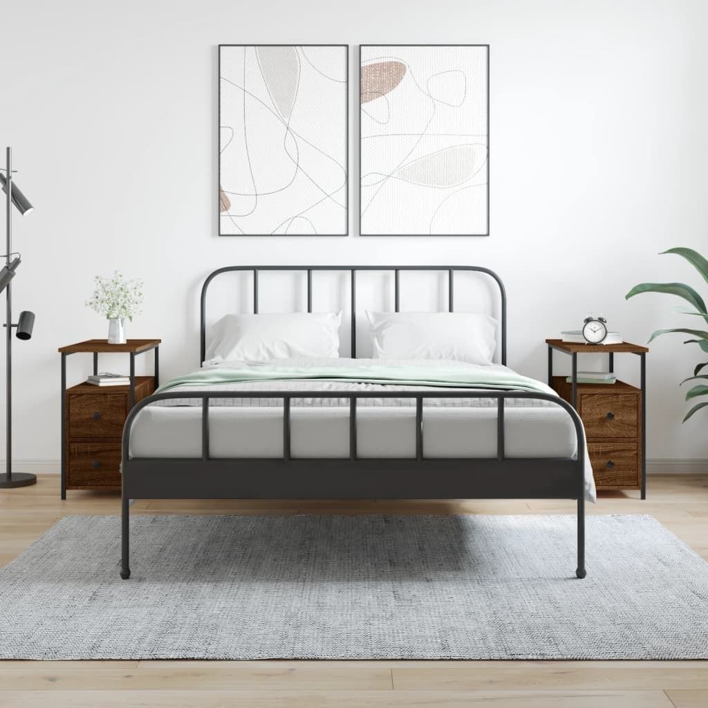 Maison Exclusive - Nachttische 2 Stk. Braun Eichen-Optik 30x60x60 cm Holzwerkstoff