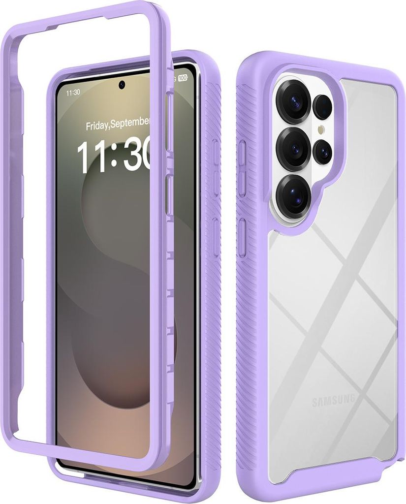 Galaxy S26 Ultra Hülle, Hybrid Transparente Rückseite Robust TPU Bumper Rutschfest Stoßfest Ganzkörper Schutzhülle für Samsung Galaxy S26 Ult...