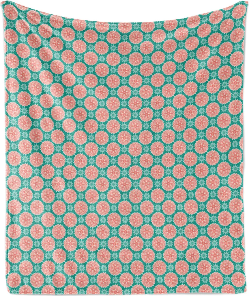 Offerta Coperta ABAKUHAUS 125x175 cm - Pile Flanella Fiori di Loto