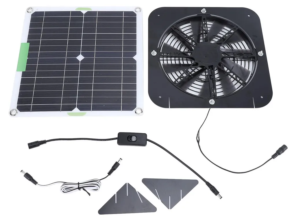 Ventilateur Solaire Puissant 100W avec Large Panneau de 13,5 Pouces