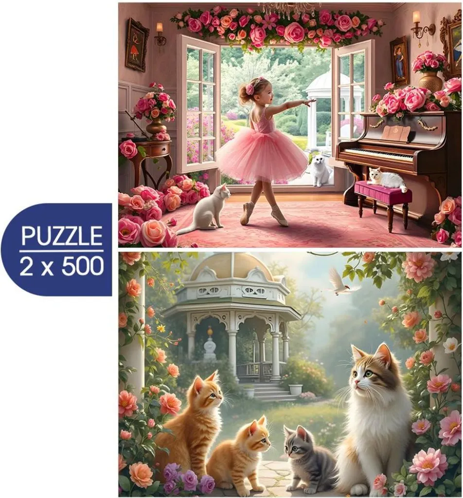 Puzzle Alipson Ballerine et Jardin Romantique aux Couleurs Douces