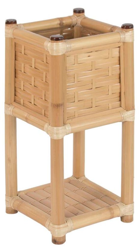 Blumentopf Home ESPRIT Bambus Rattan Tropical 35 X 35 X 77 CM